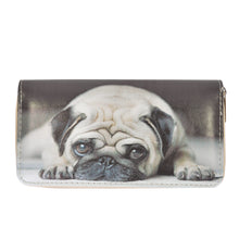 Load image into Gallery viewer, Pug Puppy Dog Animal Print PU Leather Zip Around Wallet