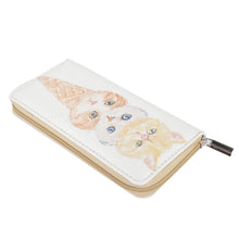 Load image into Gallery viewer, Kitty Cat Ice Cream Animal Print PU Leather Zip Around Wallet