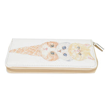 Load image into Gallery viewer, Kitty Cat Ice Cream Animal Print PU Leather Zip Around Wallet
