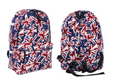 Load image into Gallery viewer, Premium Vintage Black Union Jack UK Flag Canvas Backpack School Shoulder Bag