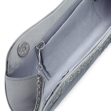 Load image into Gallery viewer, Elegant Pleated Satin & Crystal Hard Clutch Evening Bag