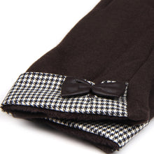 Load image into Gallery viewer, Elegant Women's Winter Thermal Gloves with Bow & Houndstooth Trim