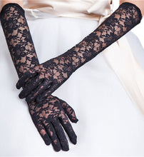 Load image into Gallery viewer, Premium Women's Long Lace Floral Wedding Party Bridal Gloves