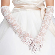 Load image into Gallery viewer, Premium Women&#39;s Long Lace Floral Wedding Party Bridal Gloves
