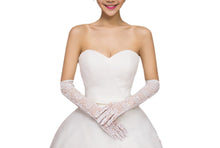 Load image into Gallery viewer, Premium Women's Long Lace Floral Wedding Party Bridal Gloves