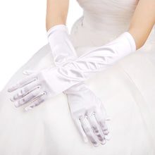Load image into Gallery viewer, Premium Women's Long Solid Color Satin Wedding Party Bridal Gloves - Diff Colors