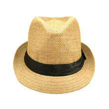 Load image into Gallery viewer, Classic Tan Fedora Straw Hat