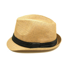 Load image into Gallery viewer, Classic Tan Fedora Straw Hat