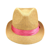 Load image into Gallery viewer, Classic Tan Fedora Straw Hat