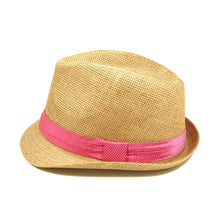Load image into Gallery viewer, Classic Tan Fedora Straw Hat