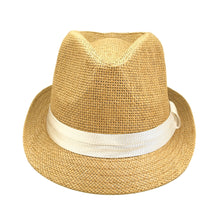 Load image into Gallery viewer, Classic Tan Fedora Straw Hat