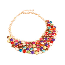 Load image into Gallery viewer, Elegant Gold Tone Resin Pendant Fashion Bib Statement Necklace
