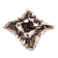 Load image into Gallery viewer, Elegant Silk Feel Plaid with Chains Design Satin Square Scarf