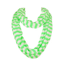 Load image into Gallery viewer, Soft Striped Infinity Loop Jersey Scarf