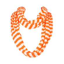 Load image into Gallery viewer, Soft Striped Infinity Loop Jersey Scarf