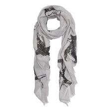 Load image into Gallery viewer, Unique Sharks Animal Print Frayed End Scarf Wrap