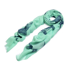 Load image into Gallery viewer, Unique Sharks Animal Print Frayed End Scarf Wrap