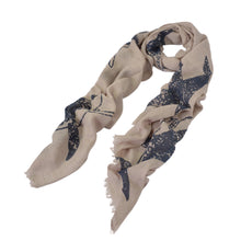 Load image into Gallery viewer, Unique Sharks Animal Print Frayed End Scarf Wrap