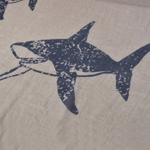 Load image into Gallery viewer, Unique Sharks Animal Print Frayed End Scarf Wrap