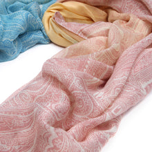 Load image into Gallery viewer, Elegant Ombre Paisley Scarf Wrap