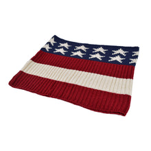 Load image into Gallery viewer, Stars & Stripes US Flag Style Winter Knit Infinity Loop Circle Scarf