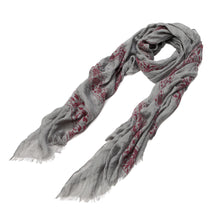 Load image into Gallery viewer, Elegant Viscose Cross Floral Frayed End Scarf Wrap