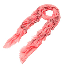 Load image into Gallery viewer, Elegant Viscose Cross Floral Frayed End Scarf Wrap