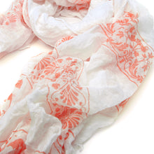 Load image into Gallery viewer, Elegant Viscose Cross Floral Frayed End Scarf Wrap