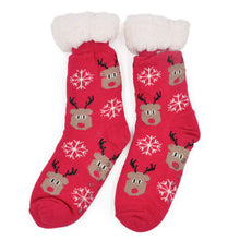 Load image into Gallery viewer, Extra Thick Christmas Themed Thermal Fleece-lined Knitted Plush Winter Socks
