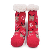Load image into Gallery viewer, Extra Thick Christmas Themed Thermal Fleece-lined Knitted Plush Winter Socks