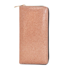 Load image into Gallery viewer, Premium Glitter Bling Smooth Vegan Leather Continental Zip Around Wallet