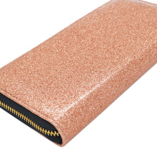 Load image into Gallery viewer, Premium Glitter Bling Smooth Vegan Leather Continental Zip Around Wallet