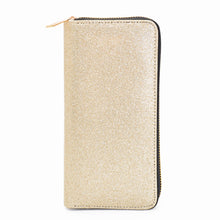 Load image into Gallery viewer, Premium Glitter Bling Smooth Vegan Leather Continental Zip Around Wallet