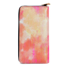 Load image into Gallery viewer, Premium Textured Vegan Leather Multicolor Tie Dye Continental Zip Around Wallet