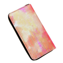 Load image into Gallery viewer, Premium Textured Vegan Leather Multicolor Tie Dye Continental Zip Around Wallet