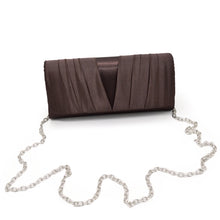Load image into Gallery viewer, Elegant Classic Solid Satin Pleated Satin Flap Clutch Evening Bag Handbag
