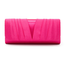 Load image into Gallery viewer, Elegant Classic Solid Satin Pleated Satin Flap Clutch Evening Bag Handbag
