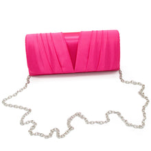 Load image into Gallery viewer, Elegant Classic Solid Satin Pleated Satin Flap Clutch Evening Bag Handbag
