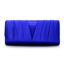 Load image into Gallery viewer, Elegant Classic Solid Satin Pleated Satin Flap Clutch Evening Bag Handbag
