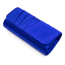 Load image into Gallery viewer, Elegant Classic Solid Satin Pleated Satin Flap Clutch Evening Bag Handbag
