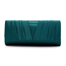 Load image into Gallery viewer, Elegant Classic Solid Satin Pleated Satin Flap Clutch Evening Bag Handbag

