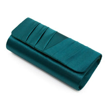 Load image into Gallery viewer, Elegant Classic Solid Satin Pleated Satin Flap Clutch Evening Bag Handbag

