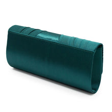 Load image into Gallery viewer, Elegant Classic Solid Satin Pleated Satin Flap Clutch Evening Bag Handbag
