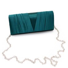 Load image into Gallery viewer, Elegant Classic Solid Satin Pleated Satin Flap Clutch Evening Bag Handbag
