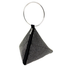 Load image into Gallery viewer, Rhinestone Mesh Triangle Pyramid Clutch Full Crystal Soft Wristlet Handbag
