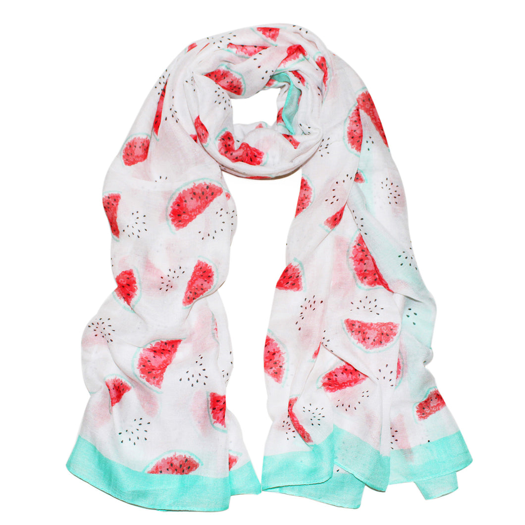 Premium Watermelon Print Cotton Blend Scarf Wrap