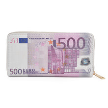 Load image into Gallery viewer, Premium Currency Money Print PU Leather Zip Around Wallet
