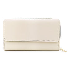 Load image into Gallery viewer, Premium Saffiano Vegan PU Leather Flap Wallet Zip Around Clutch Phone Organizer
