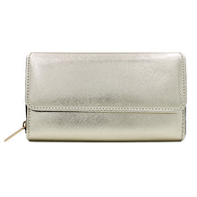 Load image into Gallery viewer, Premium Saffiano Vegan PU Leather Flap Wallet Zip Around Clutch Phone Organizer
