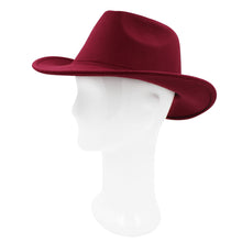 Load image into Gallery viewer, Men Women Classic Solid Color Felt Fedora Panama Cowgirl Cowboy Hat
